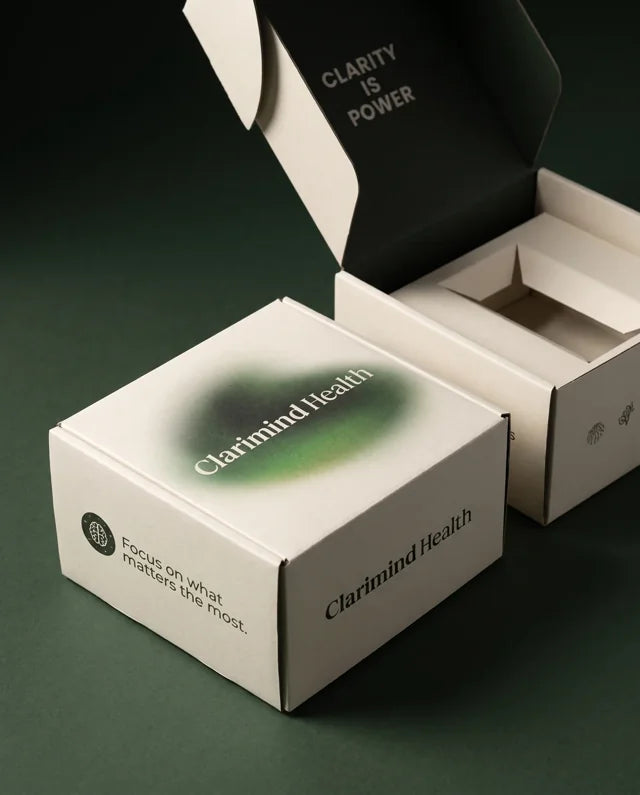 Inside the Clarimind packaging, printed with Clarity Is Power